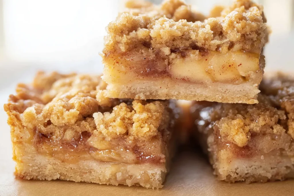 Apple Pie Bars with Streusel Topping Ready to Serve