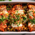 Baked Salsa Chicken Plated with Fresh Ingredients