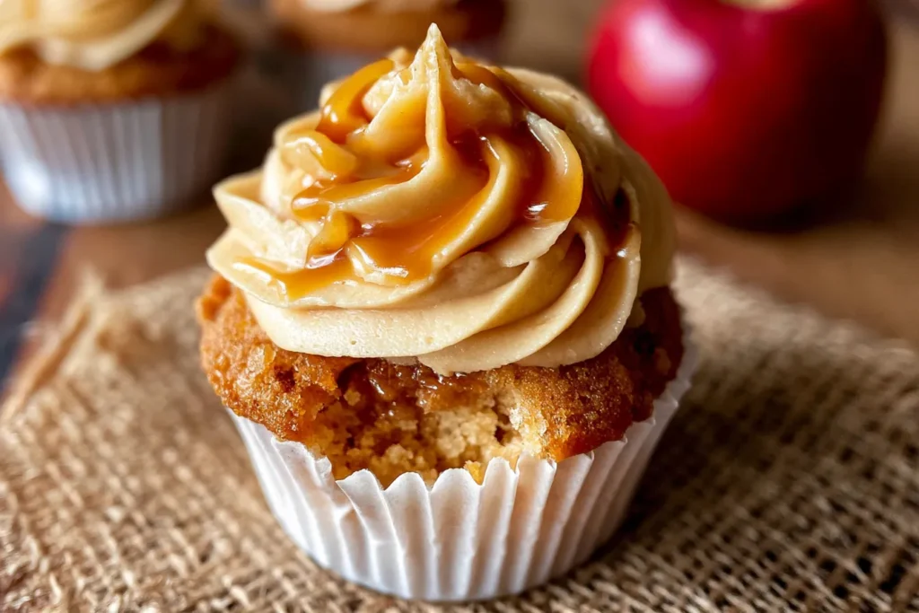Delicious Caramel Apple Cupcakes Ready for Fall