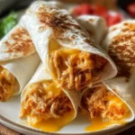 Delicious Cheesy Shredded Chicken Burritos Ready to Serve