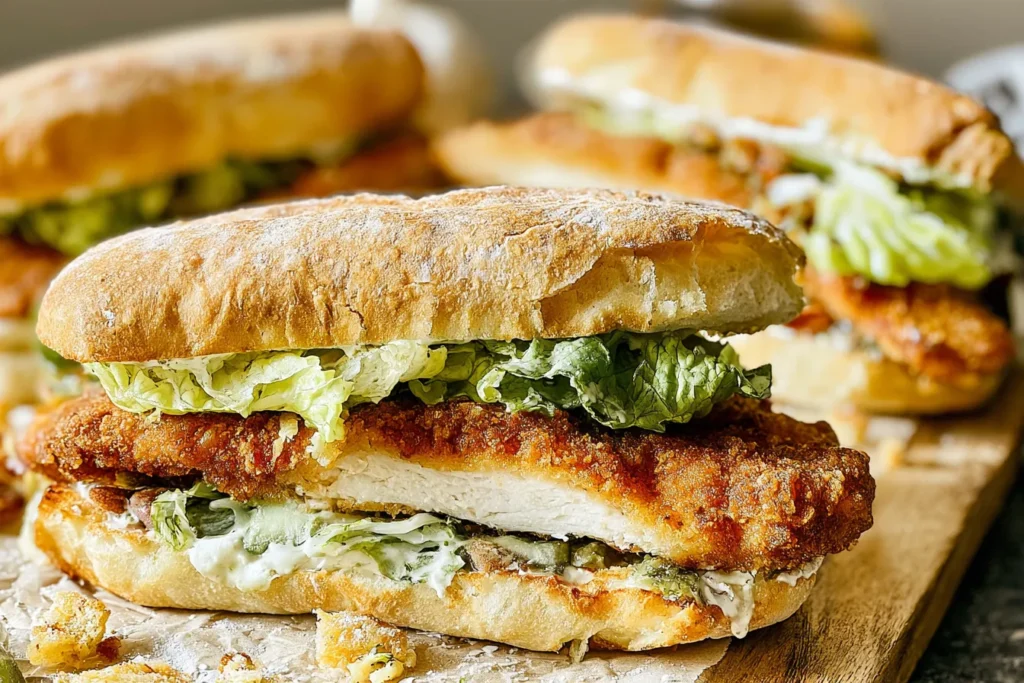 Delicious Chicken Caesar Sandwiches Ready to Savor