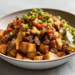 Crispy Loaded Potato Taco Bowl - Deliciously Crunchy