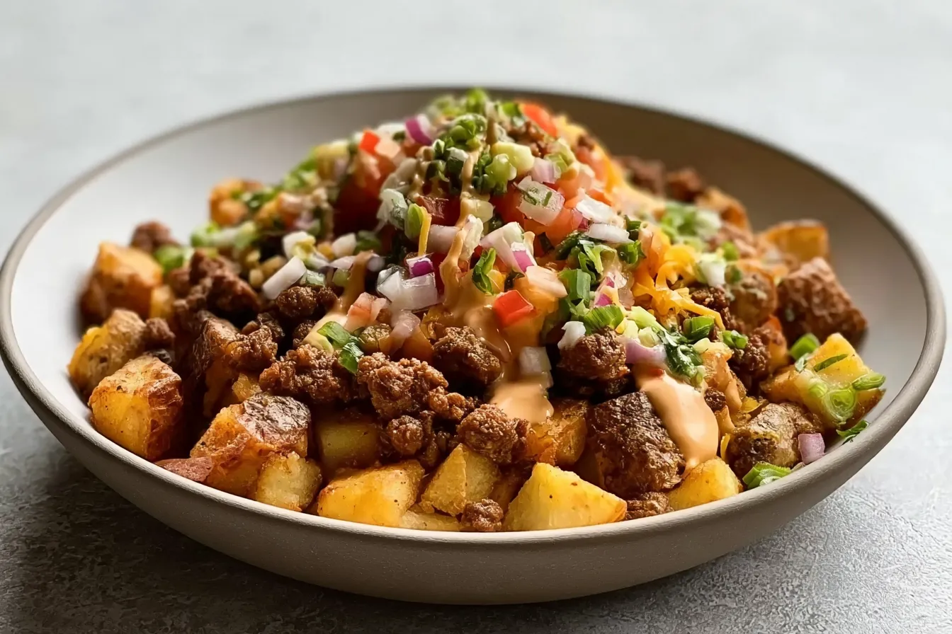 Crispy Loaded Potato Taco Bowl Recipe 