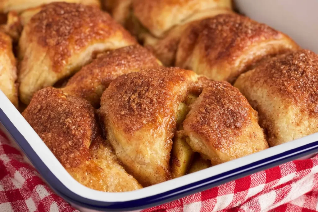 Delicious and Easy Crescent Roll Apple Dumplings Plated