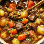 Delicious Dutch Oven Beef Stew Ready to Serve