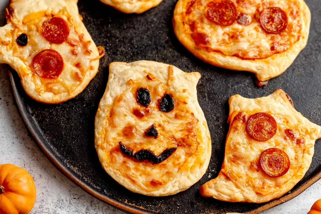 Easy Peasy Mini Halloween Pizza - Spooky Treats