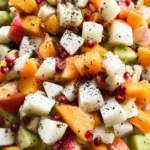 Colorful Fall and Winter Fruit Salad in a Rustic Bowl