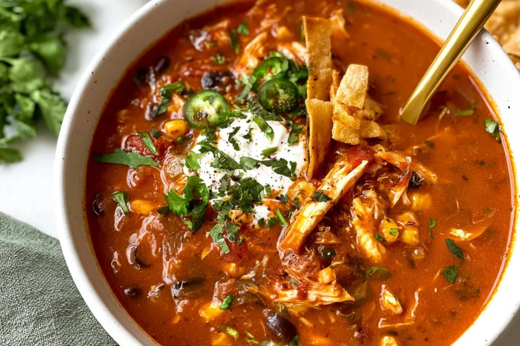 Delicious Gluten Free Chicken Tortilla Soup Bowl