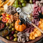 Halloween Charcuterie Board Featuring Spooky Snacks