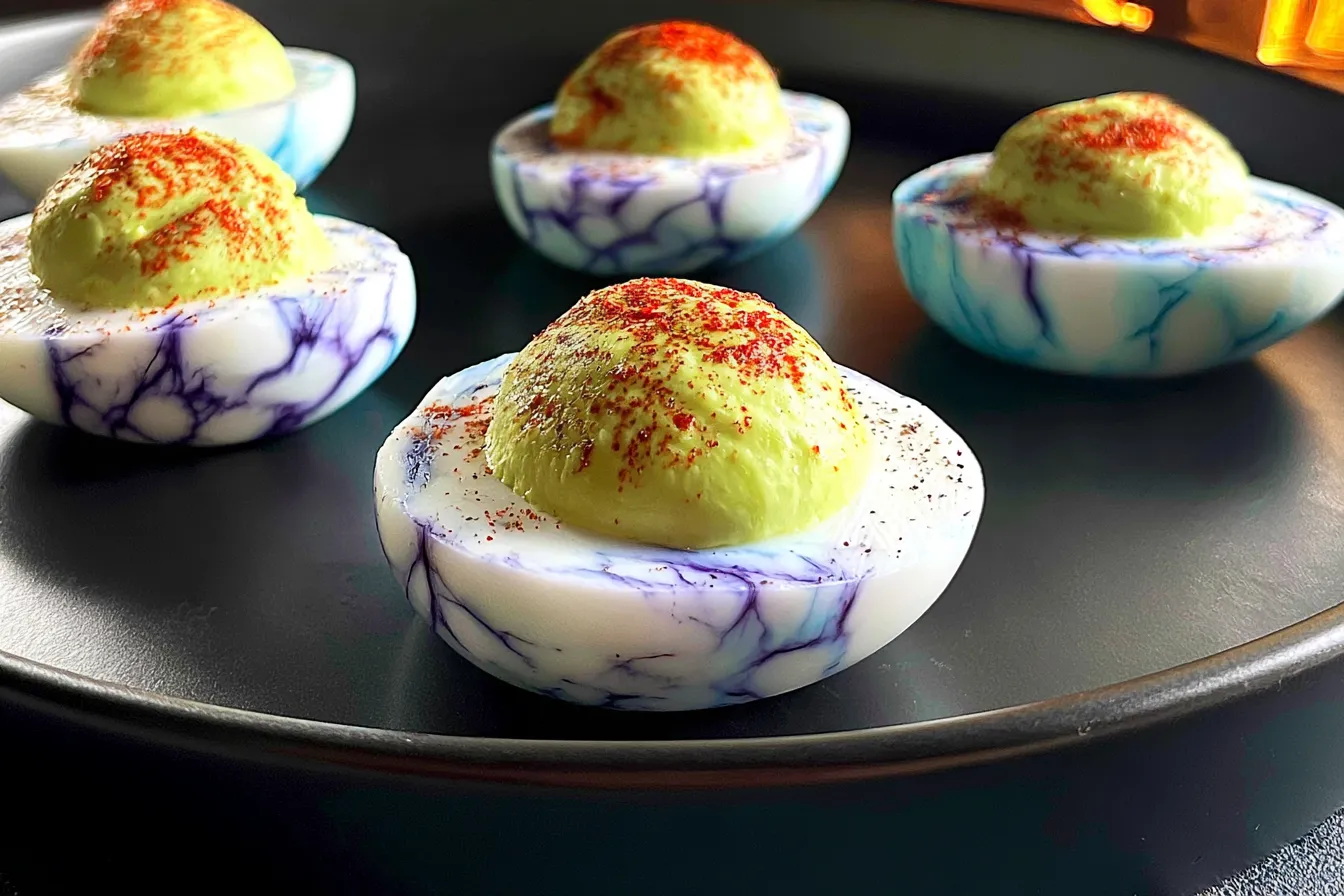 Halloween Deviled Eggs Recipe That’s SUPER Spooky! Delish Bite 4 Halloween Deviled Eggs Recipe That’s SUPER Spooky!