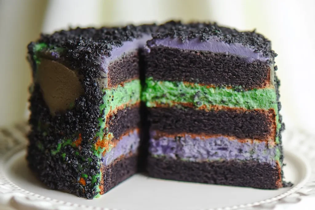 Halloween Monster Mash Cake With Creepy Decorations