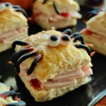 Delicious Halloween Turkey and Cream Cheese Spider Sandwiches