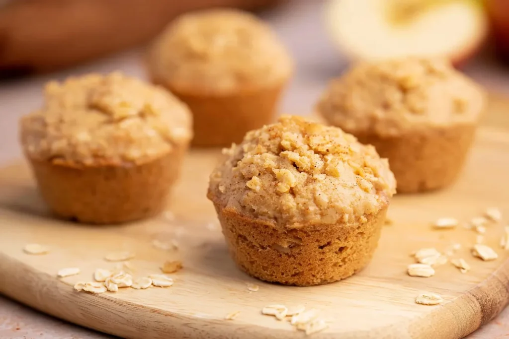 Healthy Cinnamon Apple Muffins With Rolled Oats Freshly Baked
