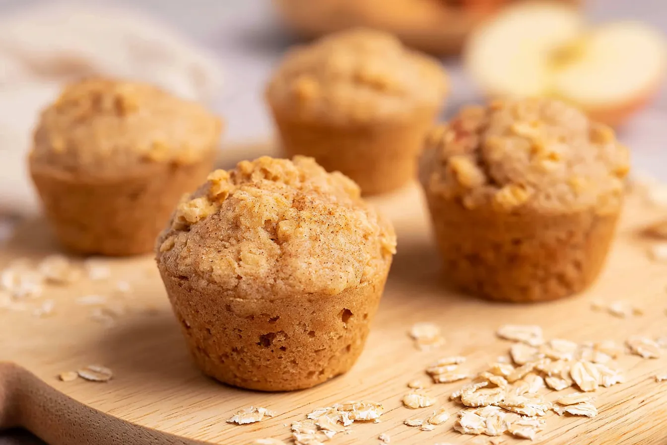Healthy Cinnamon Apple Muffins With Rolled Oats 