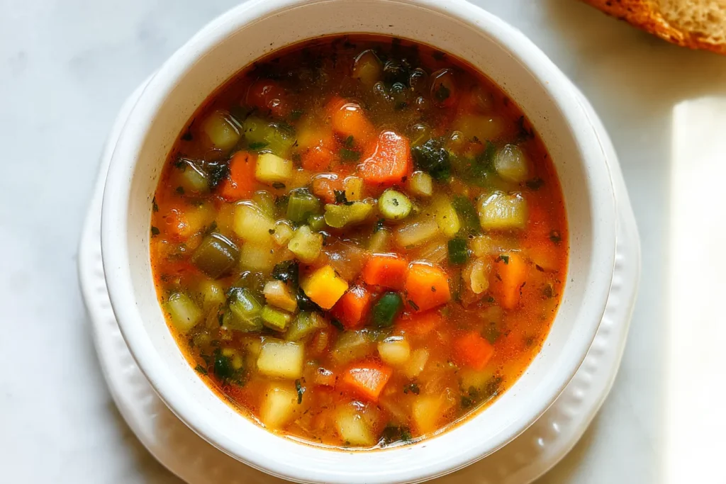 Healthy Mixed Vegetable Soup (Easy Meal Prep) in a Bowl