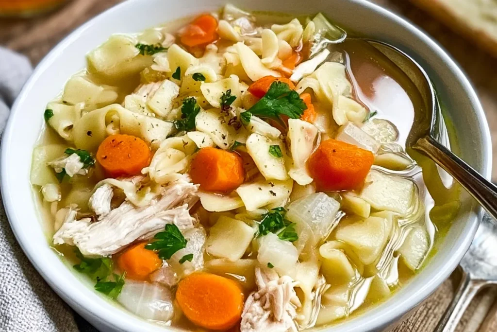 Homemade Crockpot Chicken Noodle Soup You Can't Resist 3 Homemade Crockpot Chicken Noodle Soup in a Bowl