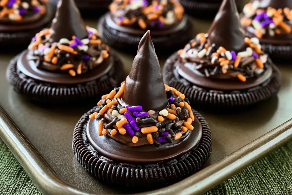 Oreo Witch Hat Cookies Ready for Halloween Fun