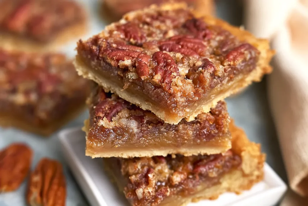 Delicious Pecan Pie Bars Ready to Serve