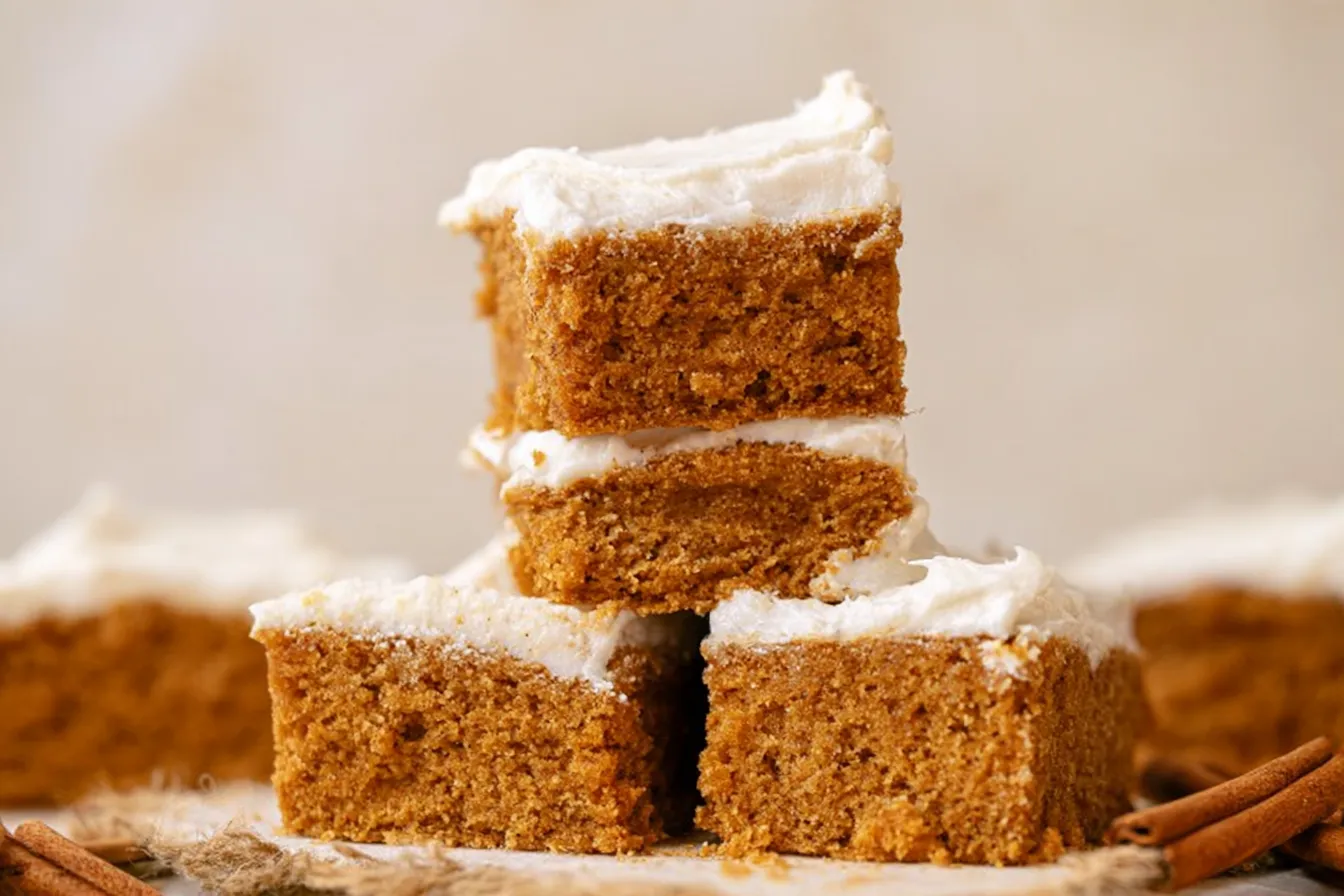 Pumpkin Bars with Cream Cheese Frosting 