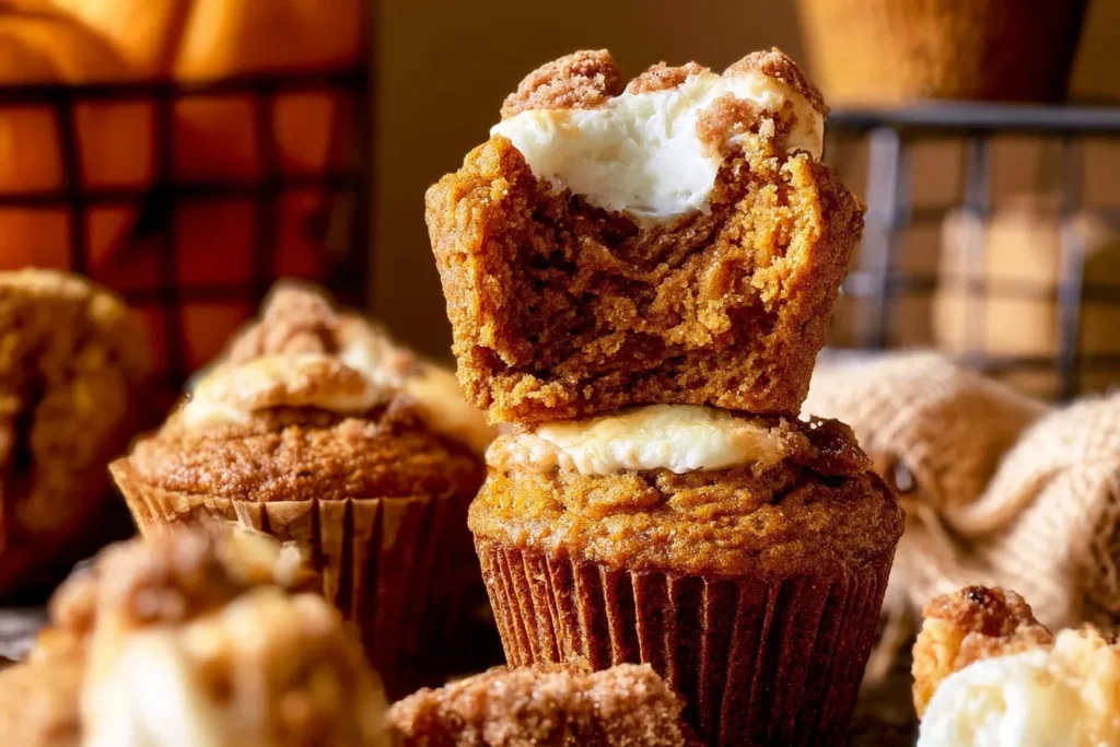 Pumpkin Cream Cheese Muffins Freshly Baked