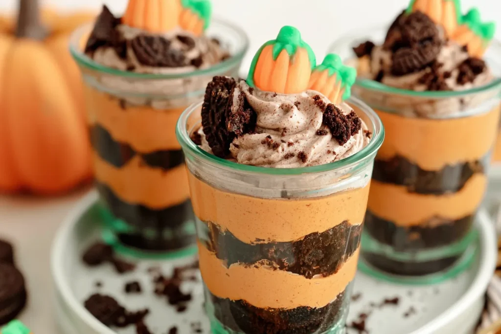 Delicious Pumpkin Dirt Cups Ready to Enjoy