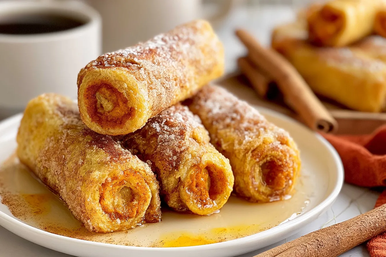 Pumpkin French Toast Roll-Ups 