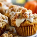 Warm Pumpkin Muffins with Brown Sugar Streusel on Table