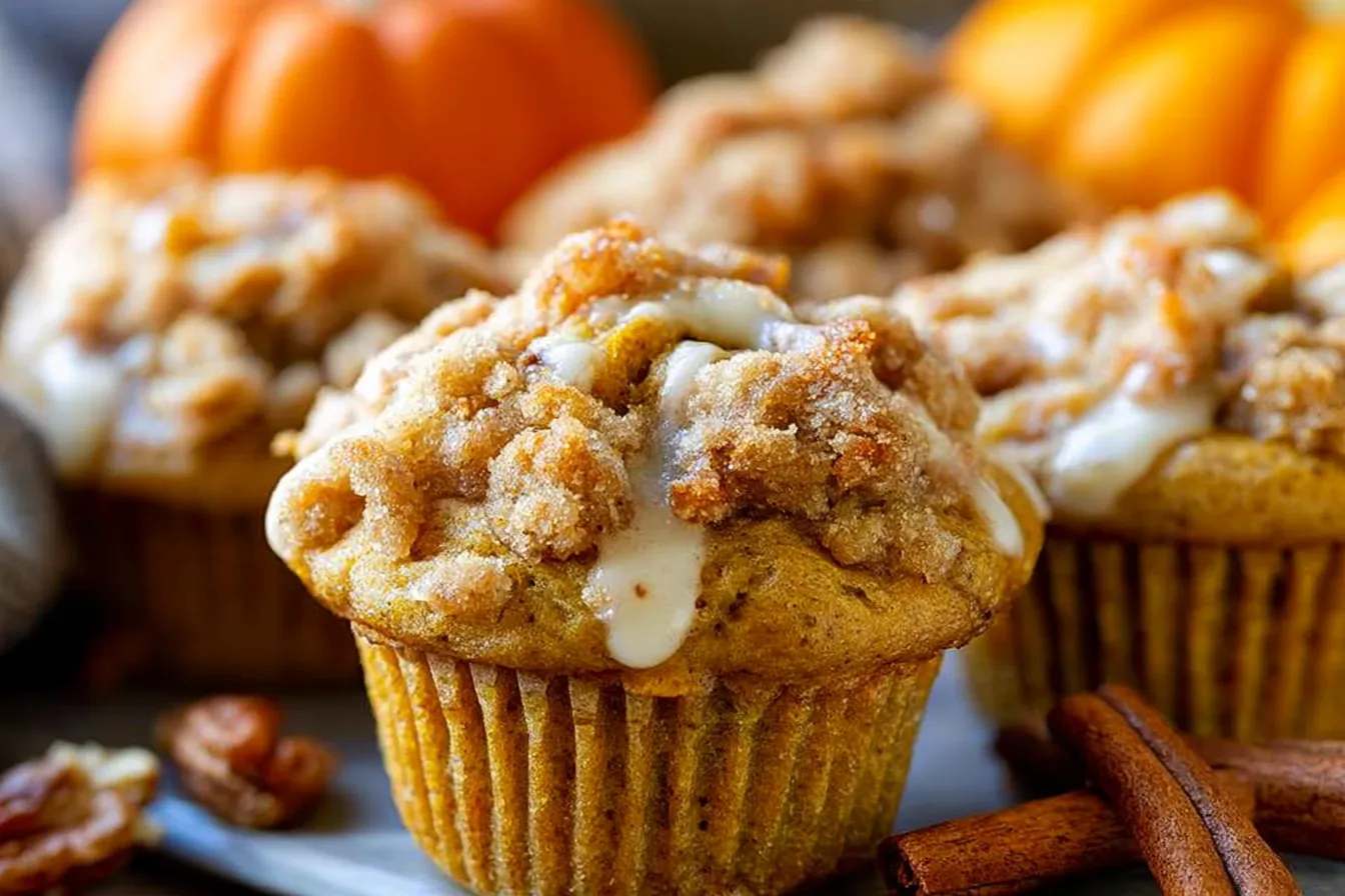 Pumpkin Muffins with Brown Sugar Streusel 