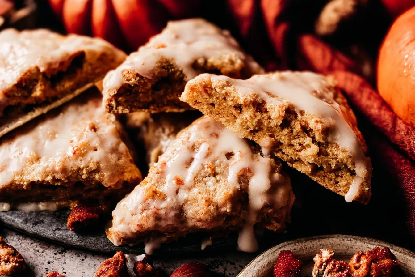Pumpkin Scones with Maple Glaze 