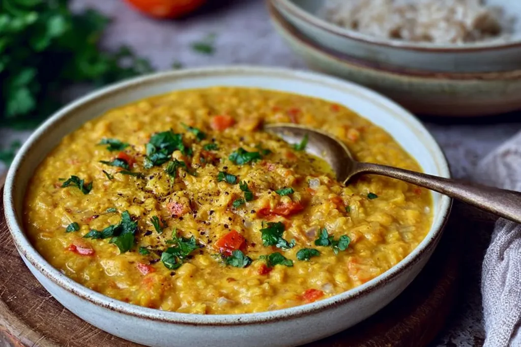 Delicious Red Lentil Dahl in a Bowl