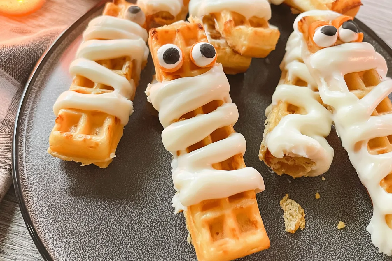 Simple and Spooky Waffle Mummy Sticks!