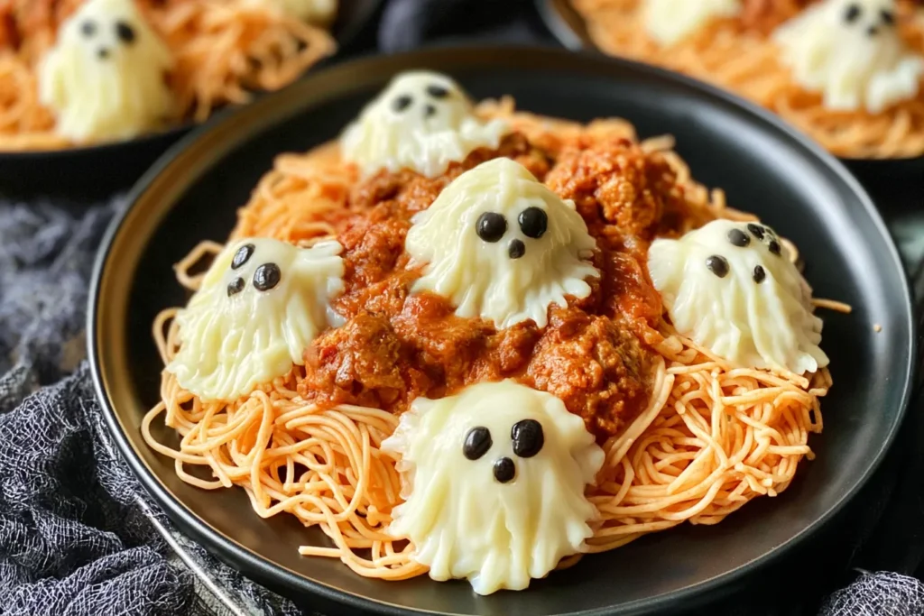 Spaghetti And Ghost Meatballs – Spooky Halloween Dinner