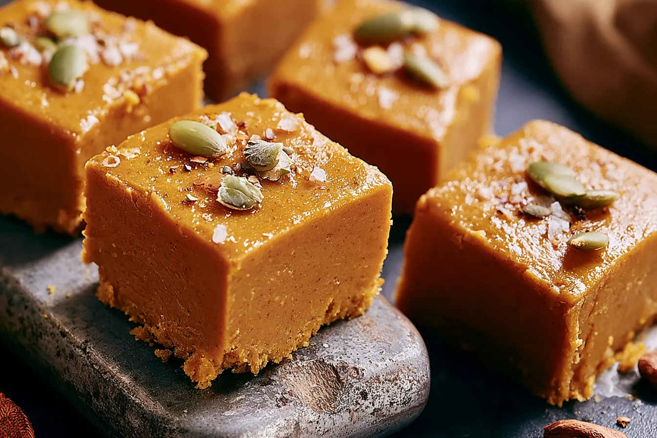 Spiced Vegan Pumpkin Fudge Bars 