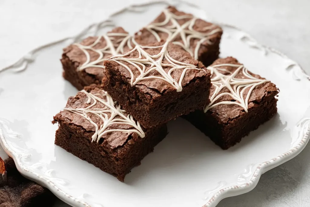 Spider Web Halloween Brownies: A Spooky Delight to Enjoy 3 Spider Web Halloween Brownies Ready to Satisfy Your Sweet Tooth