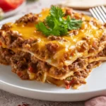Delicious Taco Casserole With Tortillas Ready to Serve