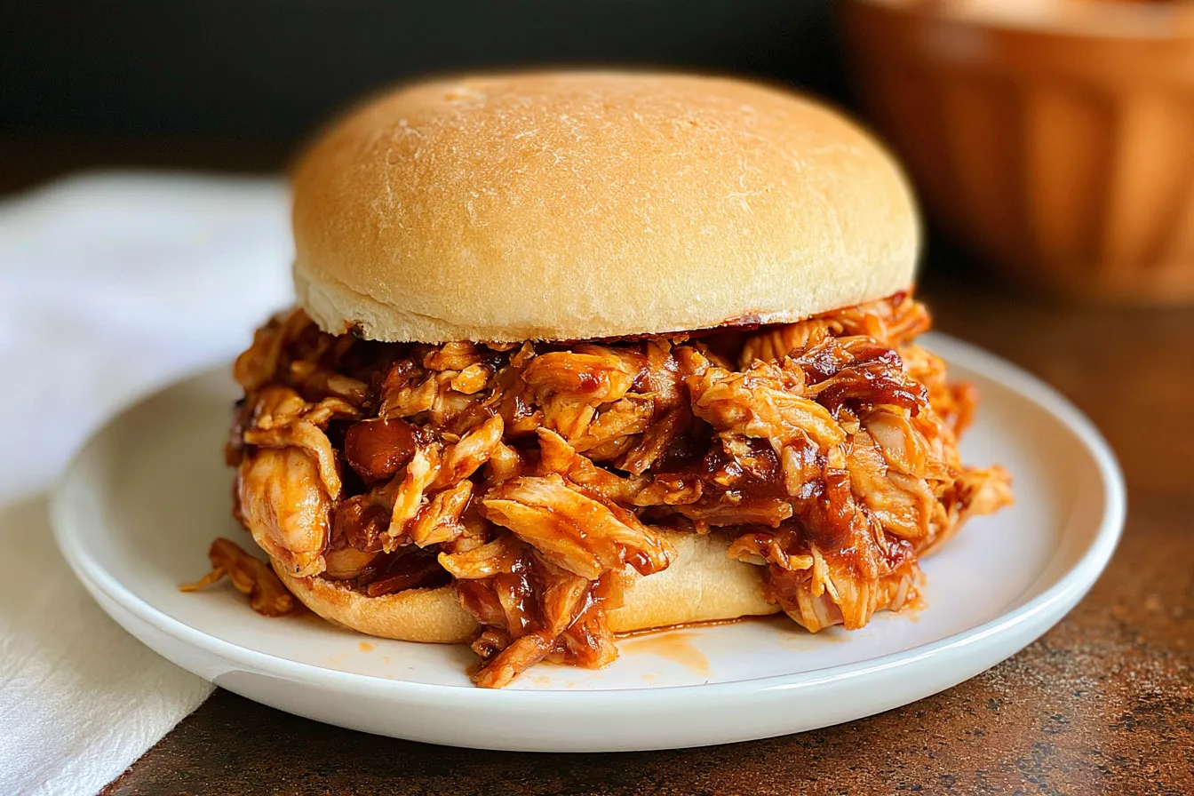 The Best Crockpot BBQ Chicken (Easy Pulled Chicken) Recipe 4 The Best Crockpot BBQ Chicken (Easy Pulled Chicken)