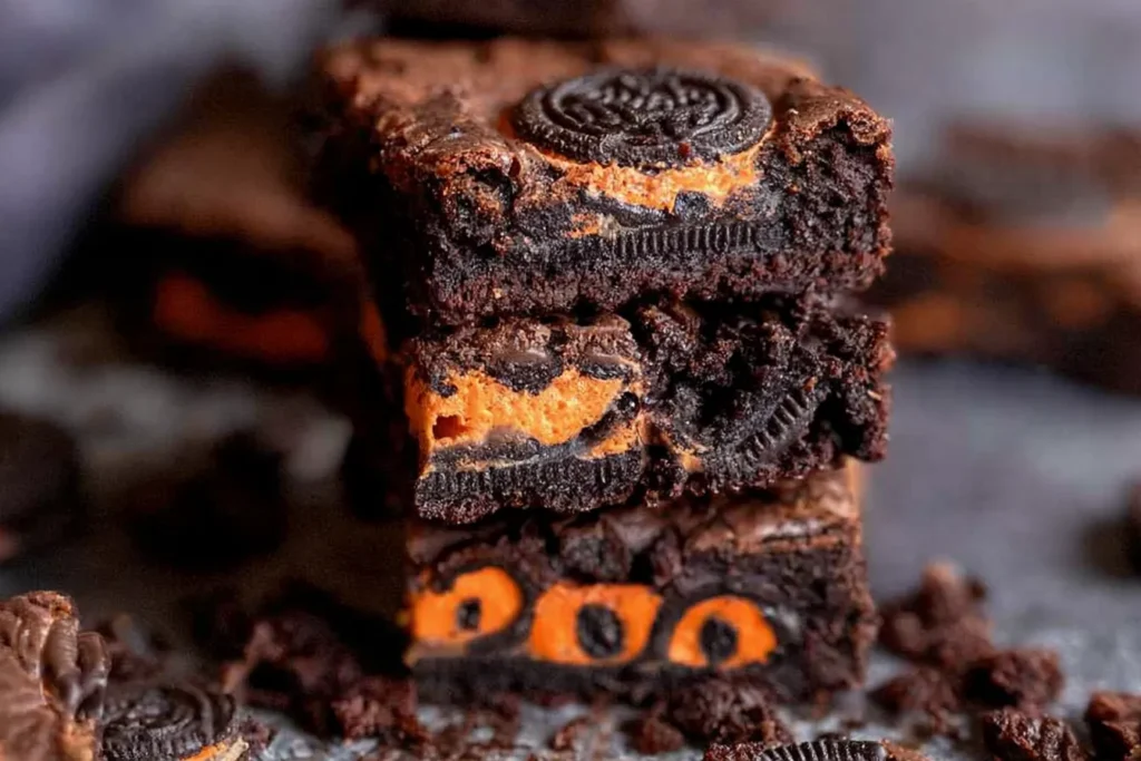 Halloween Oreo Brownies Ready for the Party