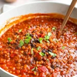 Delicious Vegan Lentil Chili in a Bowl