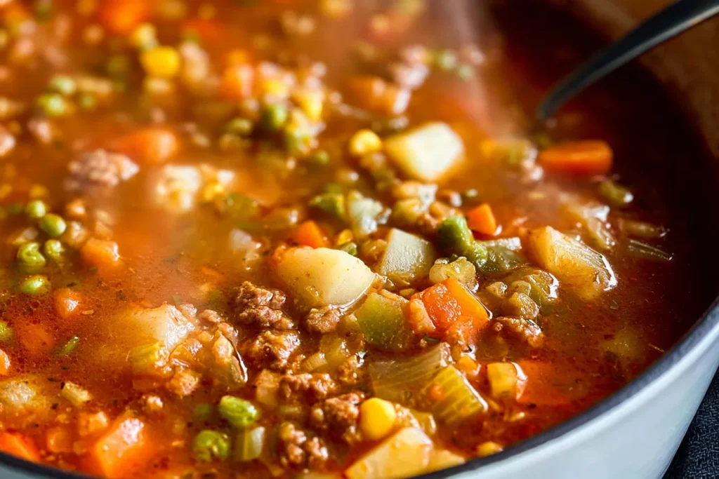 Delicious Vegetable Beef Soup in a Bowl