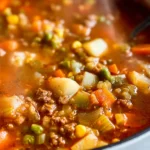 Delicious Vegetable Beef Soup in a Bowl
