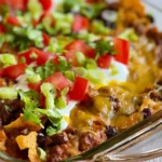 Walking Taco Casserole Ready to Serve